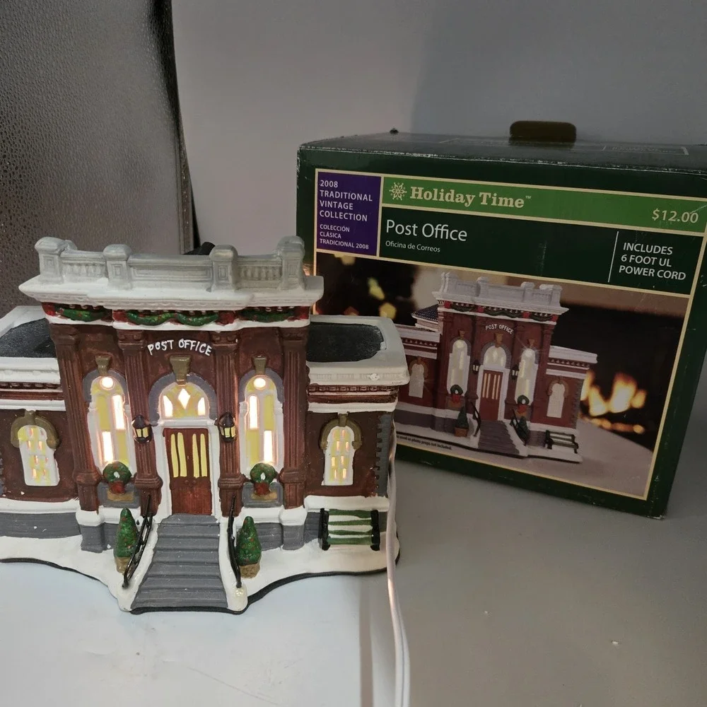 Holiday Time 2008 Traditional Vintage Collection Post Office 6 FT Cord Light Up